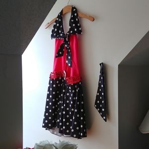 Star Styled, Adult Medium, Red & Black with White Polka Dots, Costume